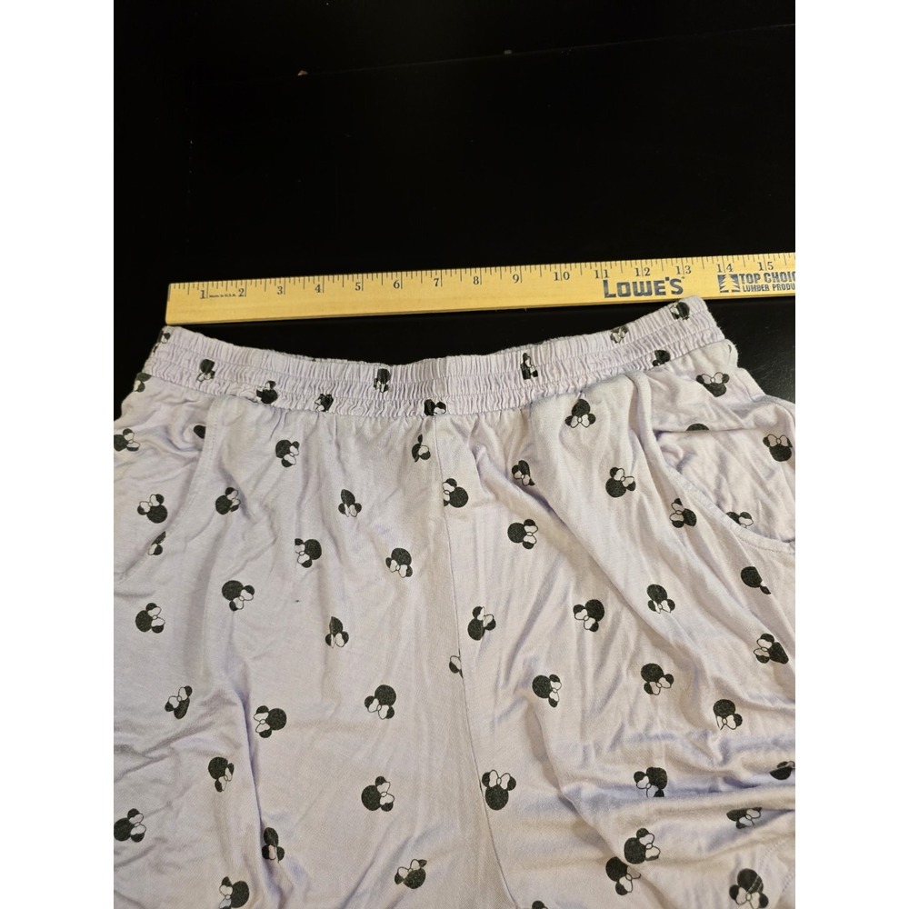 Disney Costco Minnie Mouse Pajama Set Womens M Purple Rayon Soft PJ Top & Shorts - Picture 9 of 12